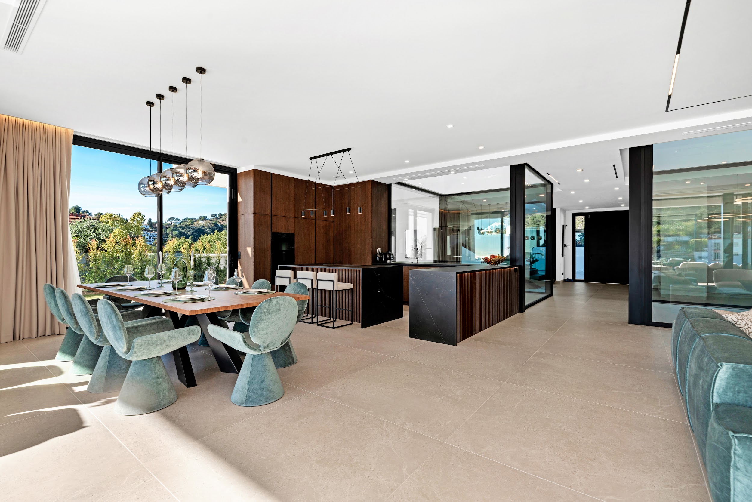 Dining room and kitchen