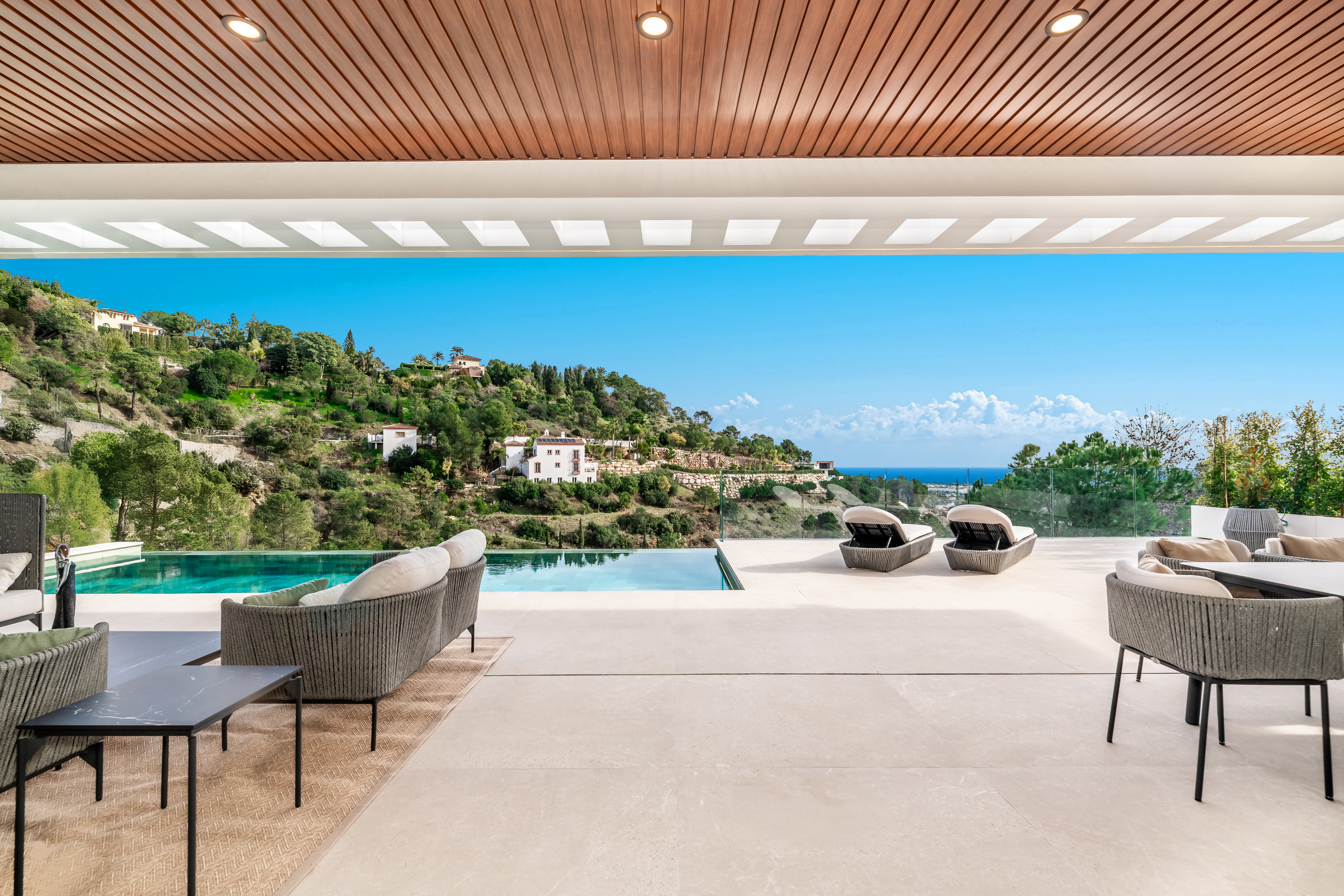 Outdoor terrace by day