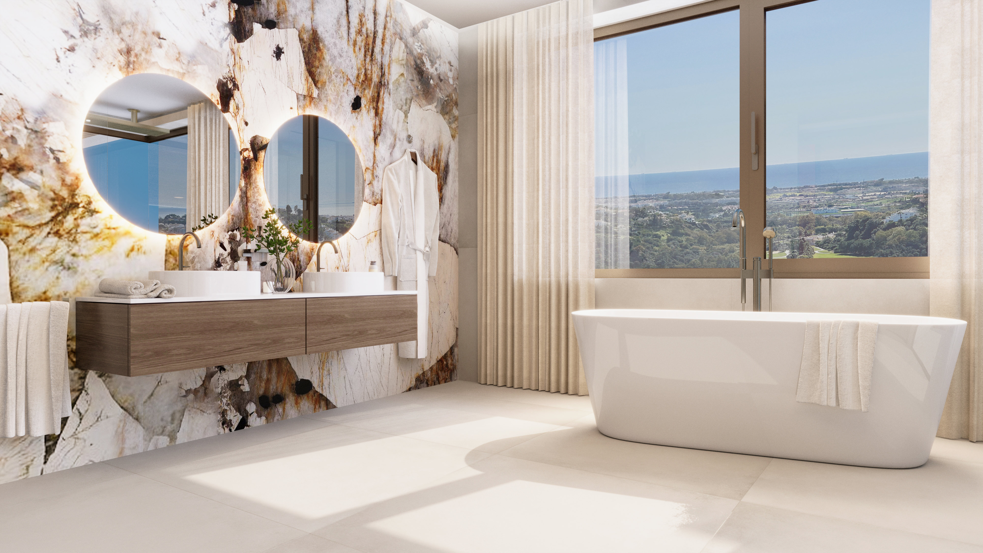 Villa Hope El Madroñal — master bathroom with freestanding bath