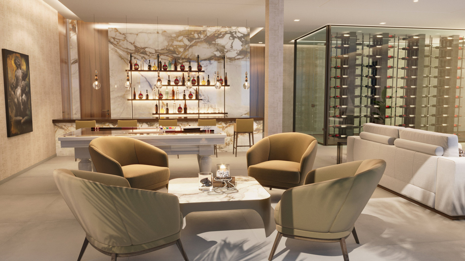 Villa Hope El Madroñal — bar room and wine cellar
