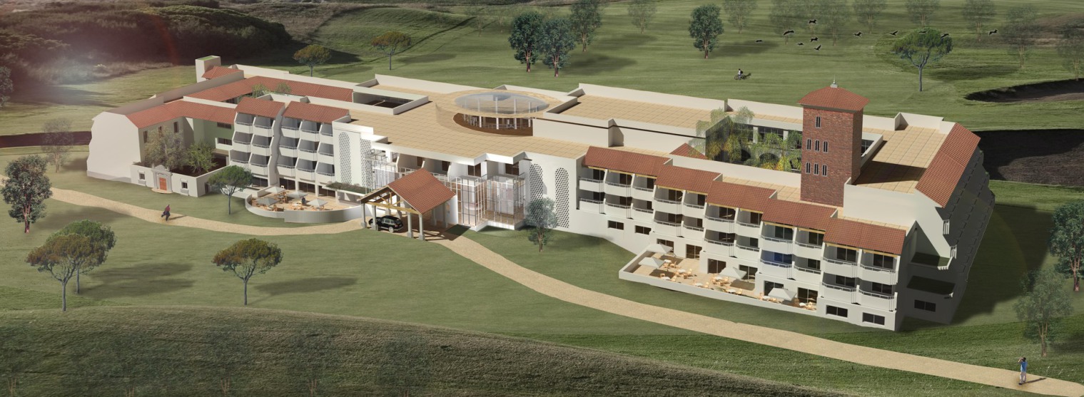 Hotel 4 Estrellas Lauro Golf — render fachada, Alhaurín de la Torre