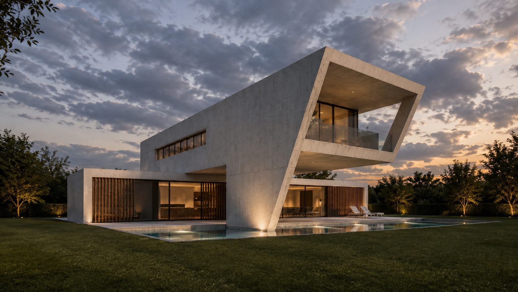 Santos Concept I — Vista exterior al atardecer