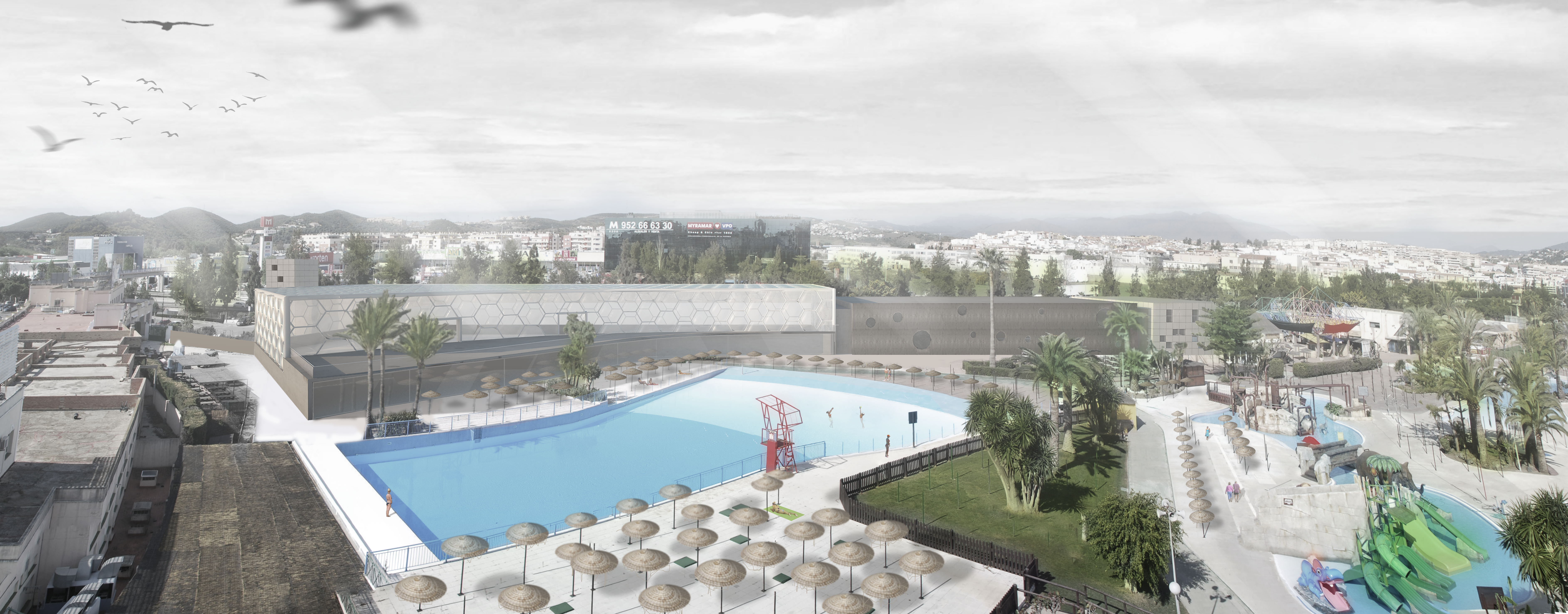 Ampliación Aquamijas — infografía del programa interior, Fuengirola